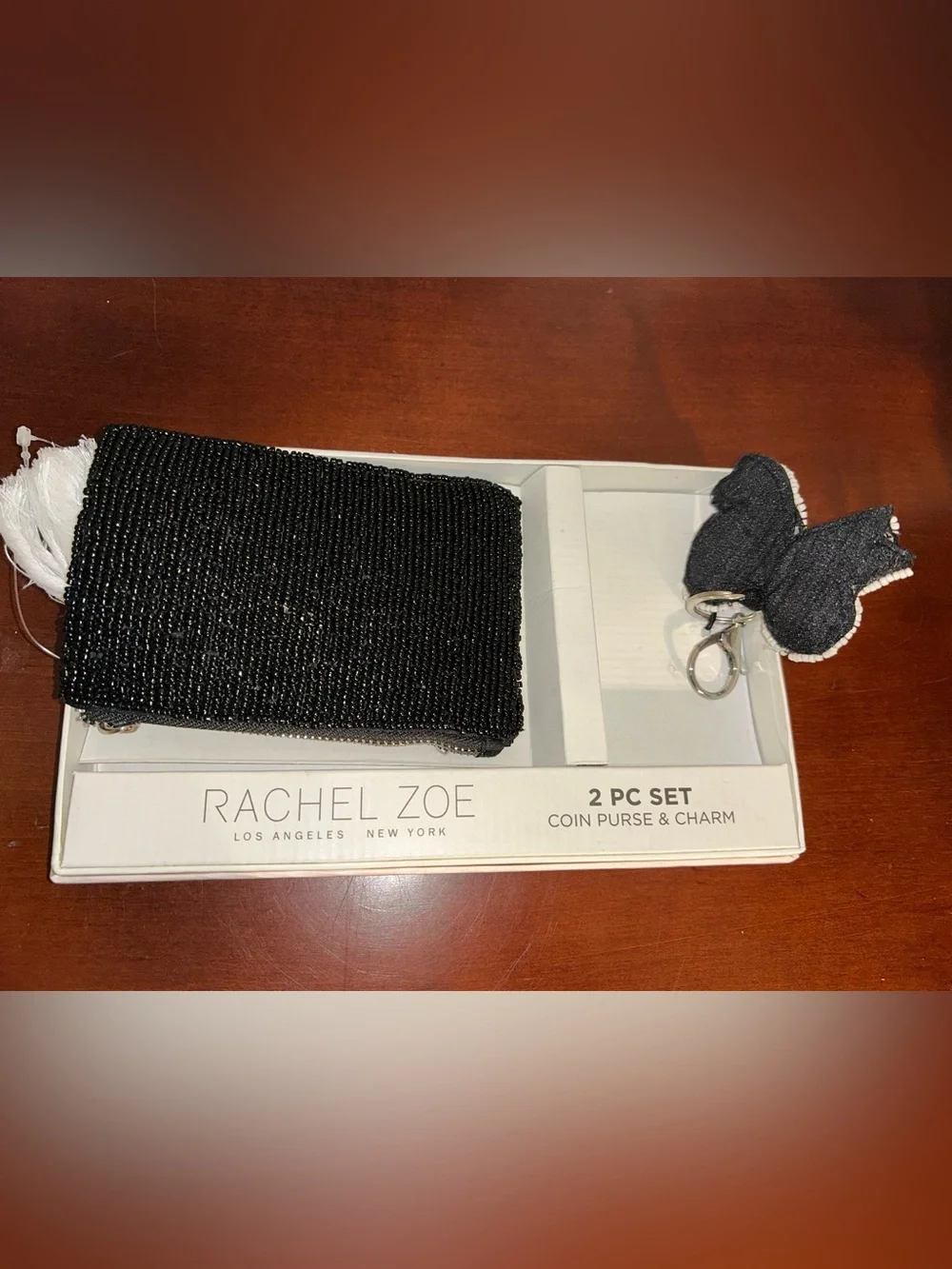 NIB Rachel Zoe Beaded Coin Purse & Charm Sets